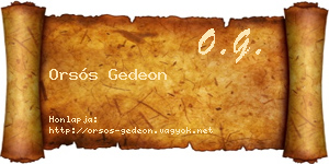 Orsós Gedeon névjegykártya